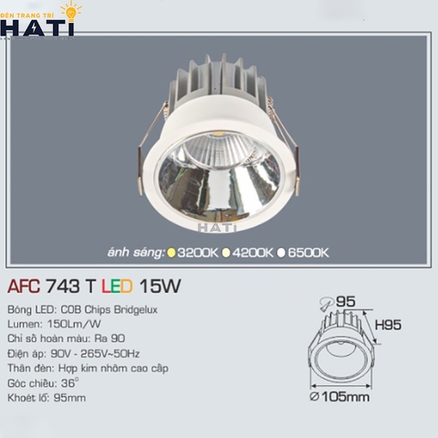 Đèn Âm Trần Anfaco AFC 743 Màu Trắng