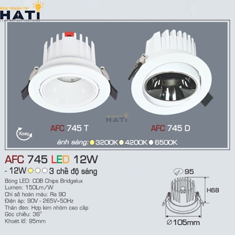 Đèn Âm Trần Anfaco AFC 745 Bảo Hành 2 Năm