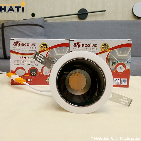 Đèn âm trần Anfaco AFC 749 màu trắng - đen 10w