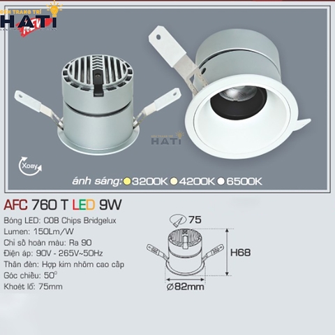 Đèn âm trần Anfaco AFC 760 tiết kiệm năng lượng