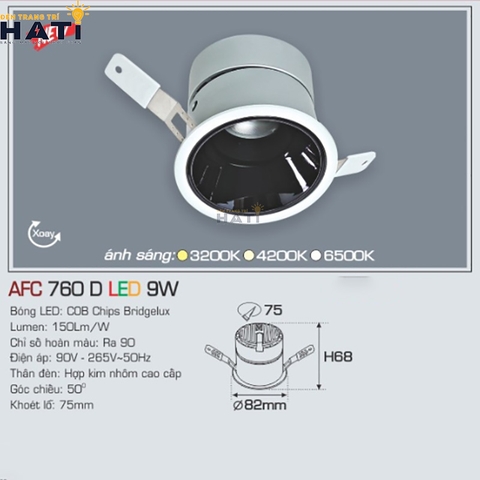 Đèn âm trần Anfaco AFC 760 chất lượng cao