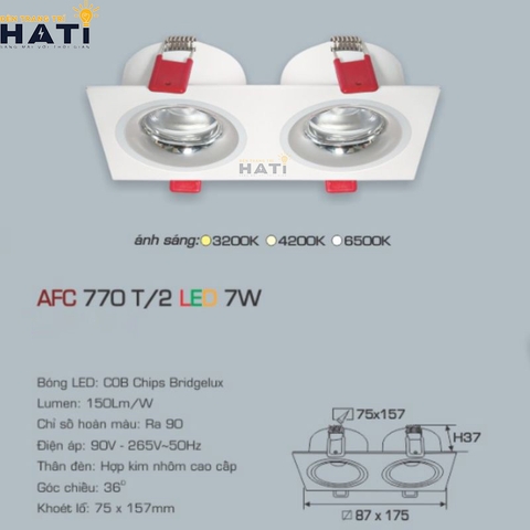 Đèn âm trần Anfaco AFC 770 7w