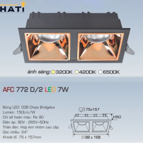 Đèn âm trần Anfaco AFC 772 7w