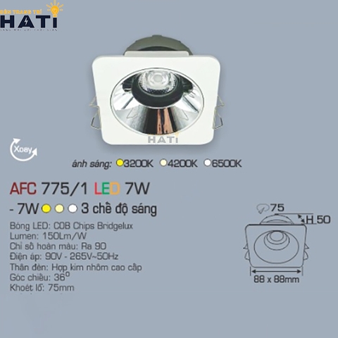 Đèn âm trần Anfaco AFC 775 7w