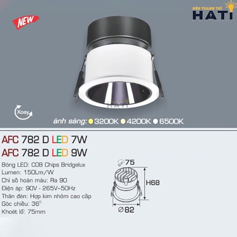 Đèn âm trần Anfaco AFC 782 công suất 9W