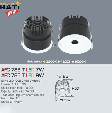Đèn âm trần Anfaco AFC 786 bảo hành chính hãng 2 năm