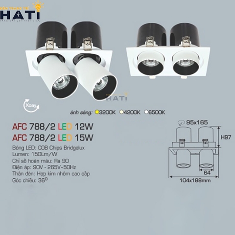 Đèn âm trần Anfaco AFC 788 bảo hành chính hãng 2 năm