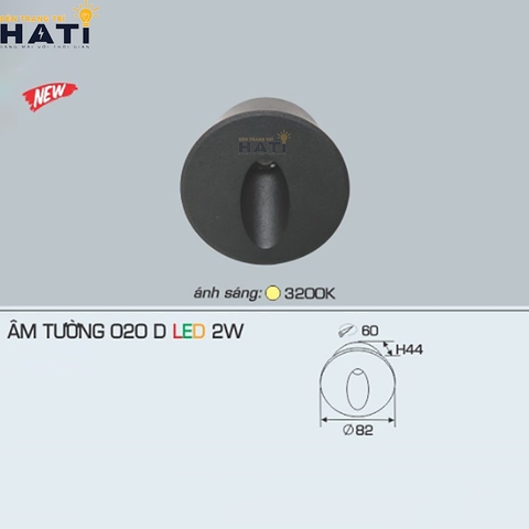 Đèn âm tường cầu thang Anfaco 020 3w màu đen - trắng