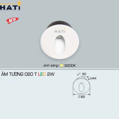 Đèn âm tường cầu thang Anfaco 020 3w màu đen - trắng