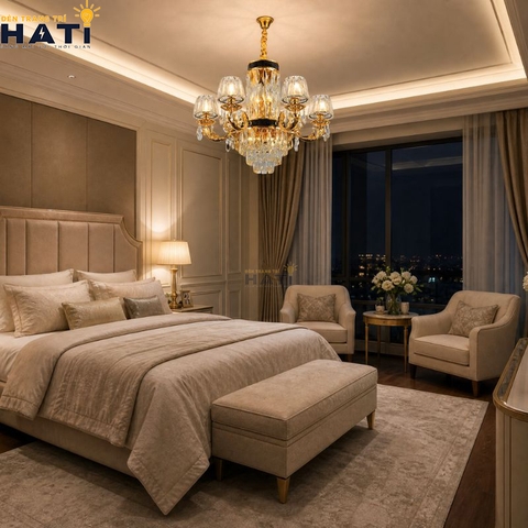 Đèn chùm cổ điển Caring 6 bóng