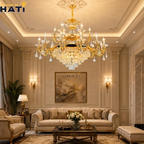 Đèn chùm cổ điển Lligent 10+5 bóng
