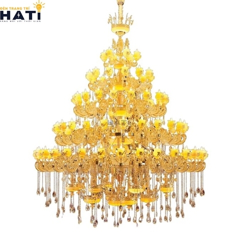 Đèn chùm đồng đá Harker 96 bóng tổng quan