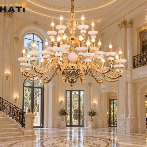 Đèn chùm đồng đá Sandri 30 bóng