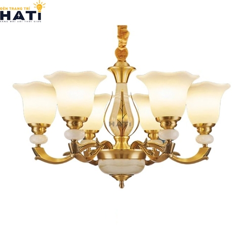 Đèn chùm đồng Flaxen 6 bóng