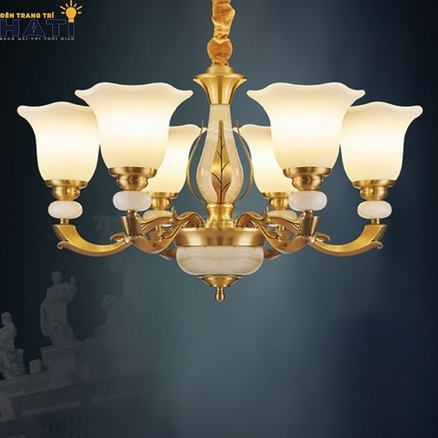 Đèn chùm đồng Flaxen 6 bóng