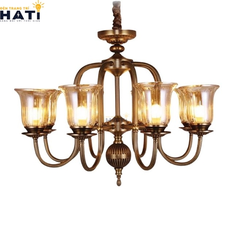 Đèn chùm tân cổ điển Arid 8 bóng mặt trước