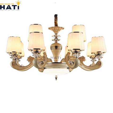 Đèn chùm tân cổ điển Domestic 12 bóng nhìn chính diện