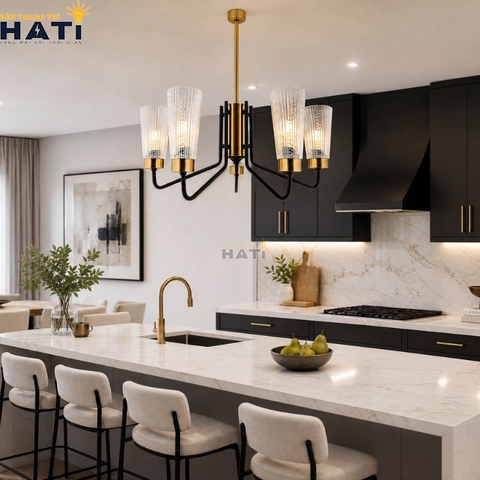 Đèn chùm tân cổ điển Eamy 5 bóng