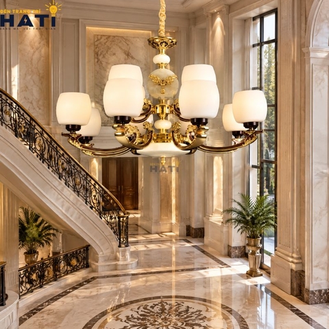 Đèn chùm tân cổ điển Hamono 12 bóng