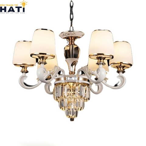 Đèn chùm Lizza 6 bóng tân cổ điển tổng quan