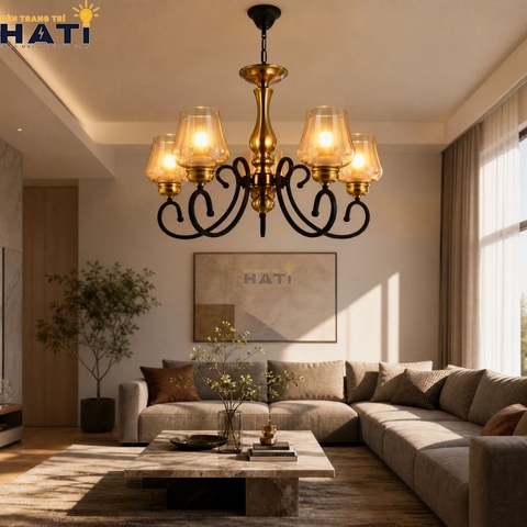 Đèn chùm tân cổ điển Sitive 5 bóng