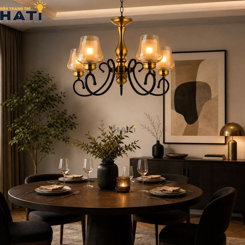 Đèn chùm tân cổ điển Sitive 5 bóng