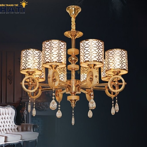 Cận cảnh đèn chùm Stilly 8 bóng
