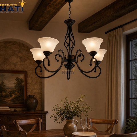 Đèn chùm tân cổ điển Thetic 5 bóng