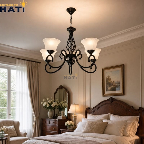 Đèn chùm tân cổ điển Thetic 5 bóng