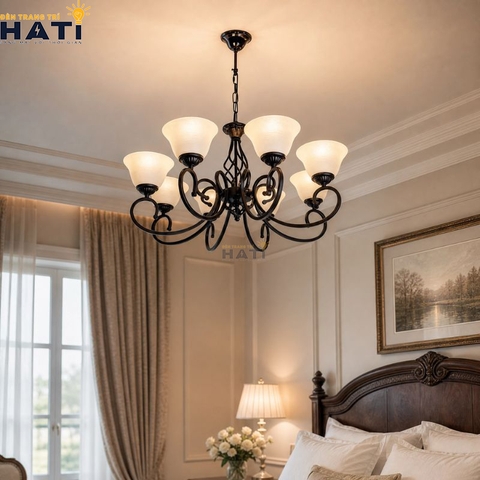Đèn chùm tân cổ điển Thetic 8 bóng