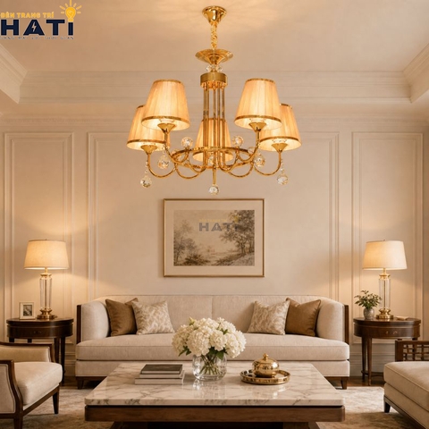 Đèn chùm tân cổ điển Wety 5 bóng