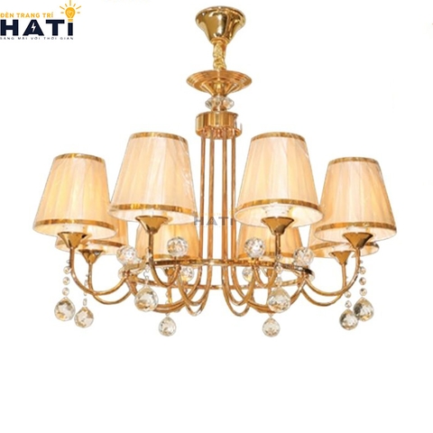 Đèn chùm tân cổ điển Wety 8 bóng nhìn tổng thể