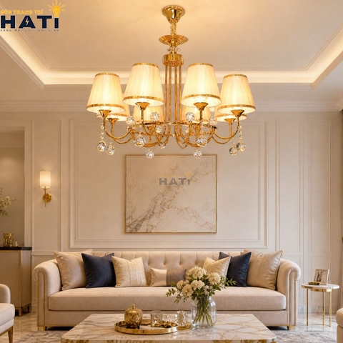 Đèn chùm tân cổ điển Wety 8 bóng