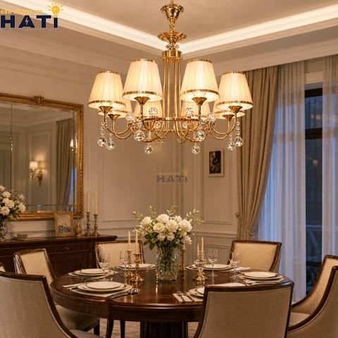 Đèn chùm tân cổ điển Wety 8 bóng