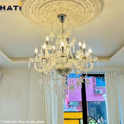 Đèn chùm thủy tinh Danis 12 bóng