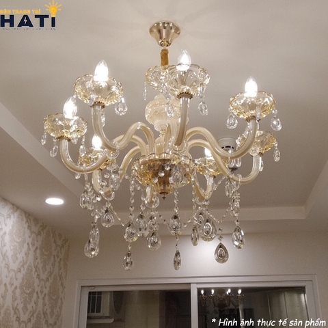Đèn chùm thủy tinh Luka 8 bóng