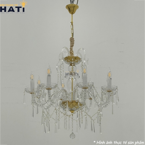 Đèn chùm thủy tinh Rubas 8 bóng