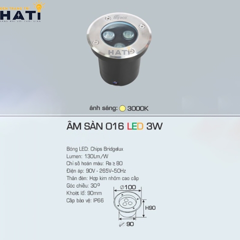 Đèn led Anfaco âm sàn 016 3w - 6w - 9w - 12w