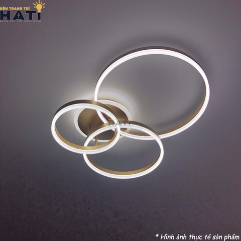 Đèn LED ốp trần 3 vòng tròn màu vàng