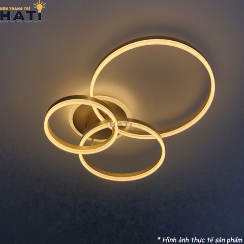 Đèn LED ốp trần 3 vòng tròn màu vàng
