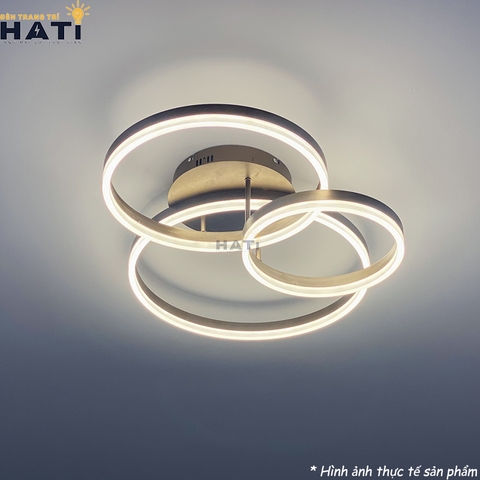 Đèn LED ốp trần 3 vòng tròn màu vàng