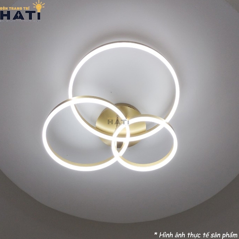 Đèn LED ốp trần 3 vòng tròn màu vàng