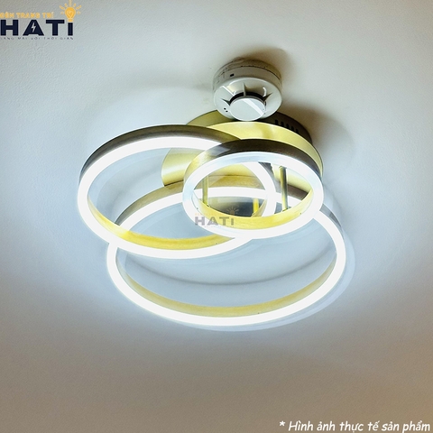 Đèn LED ốp trần 3 vòng tròn màu vàng