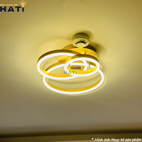 Đèn LED ốp trần 3 vòng tròn màu vàng