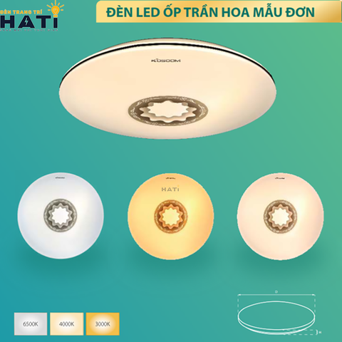 Đèn led ốp trần Kosoom hoa mẫu đơn