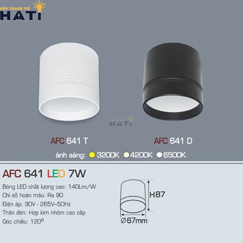 Đèn lon Anfaco AFC 641 màu trắng - đen 7w - 9w - 12w