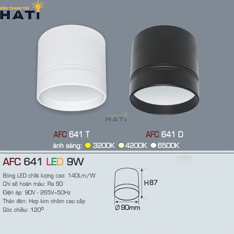 Đèn lon Anfaco AFC 641 màu trắng - đen 7w - 9w - 12w