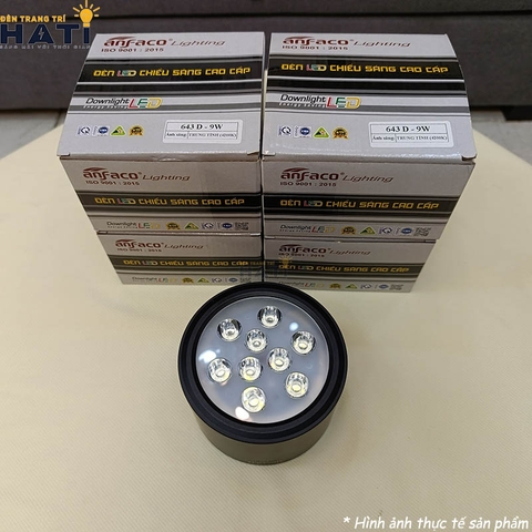 Đèn lon Anfaco AFC 643 màu trắng đen góc chụp tổng quan