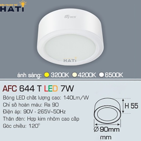 Đèn lon Anfaco AFC 644 màu trắng - đen 3w - 7w - 12w