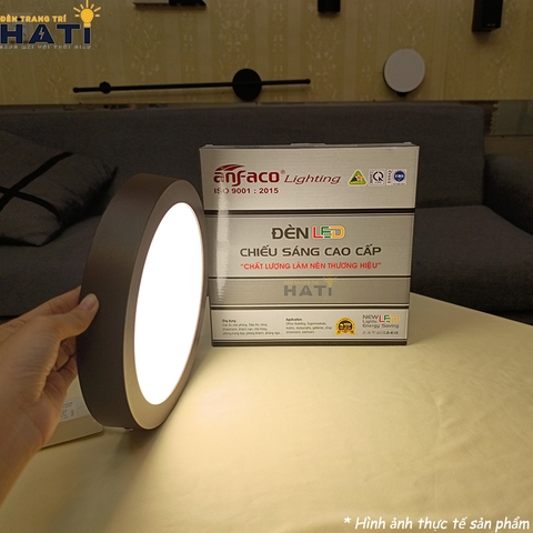 Đèn ốp nổi Anfaco tròn vỏ nâu AFC 555 6w-12w-18w-22w